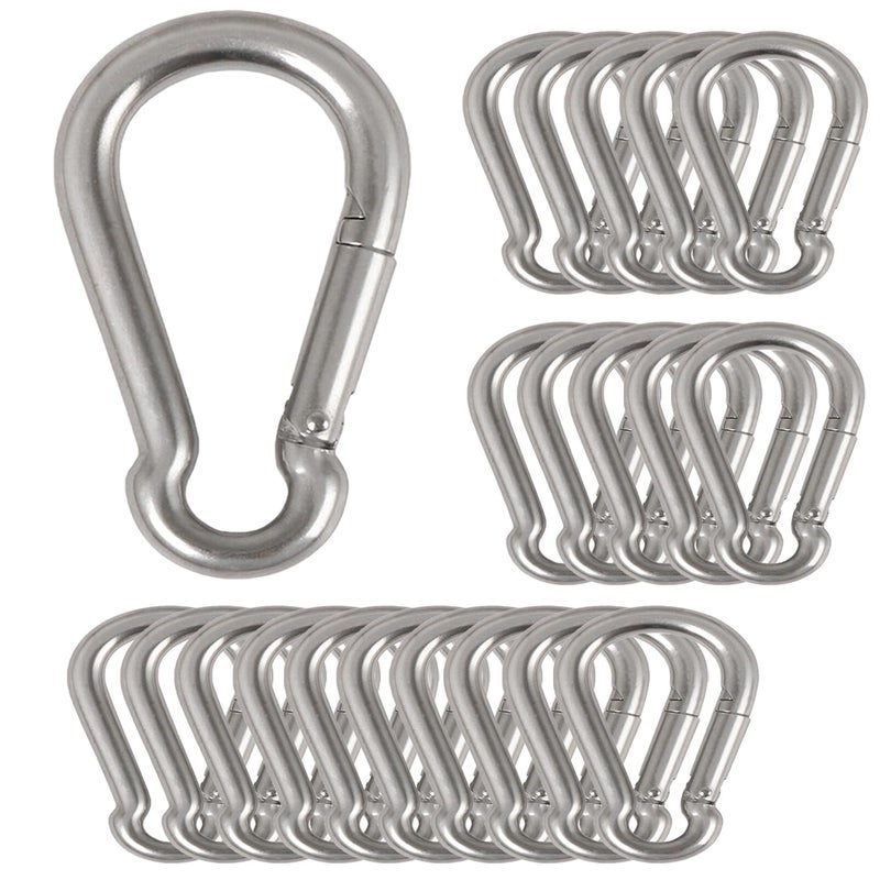 Yision 20Pcs 4” Safety Spring Snap Hook, M10 3/8" Carabiner Quick Link Snap Hooks for Camping Hiking, 770LBS Holding Capacity Heavy Duty Steel Carabiner Clip Buckle for Swing Hammock Gym Outdoor - Image 1